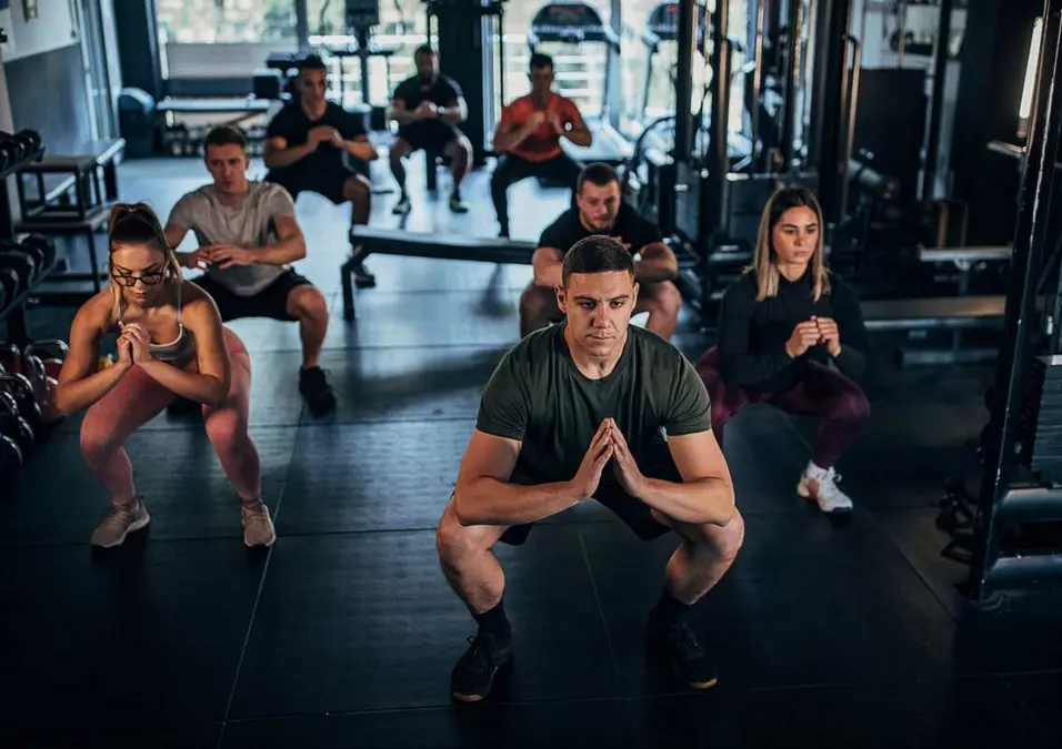 people exercising