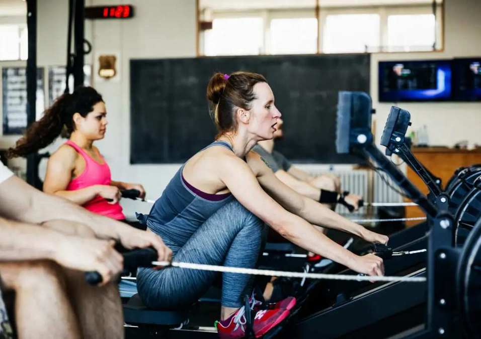 Girls exercising