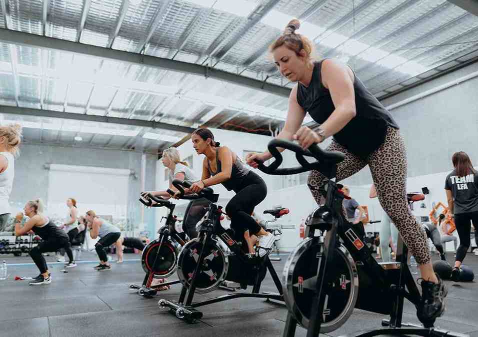 Girls exercising