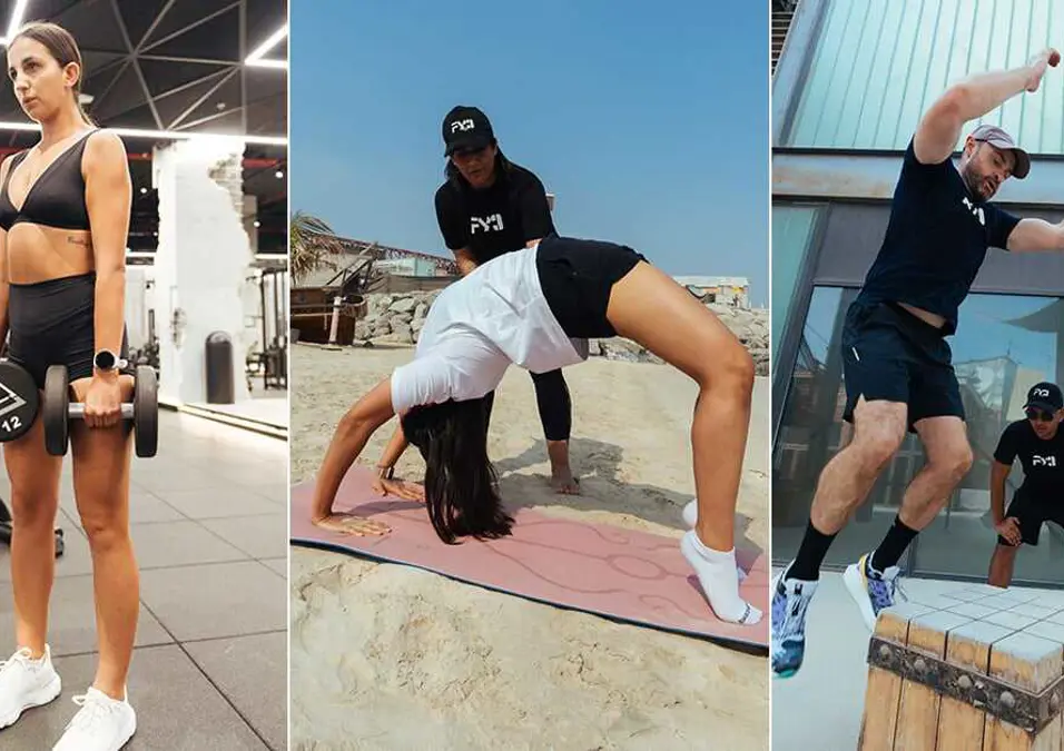 Girls exercising