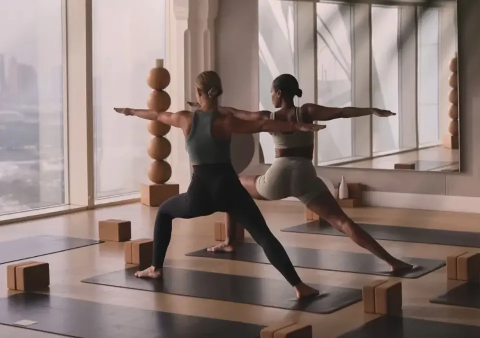 Girls exercising