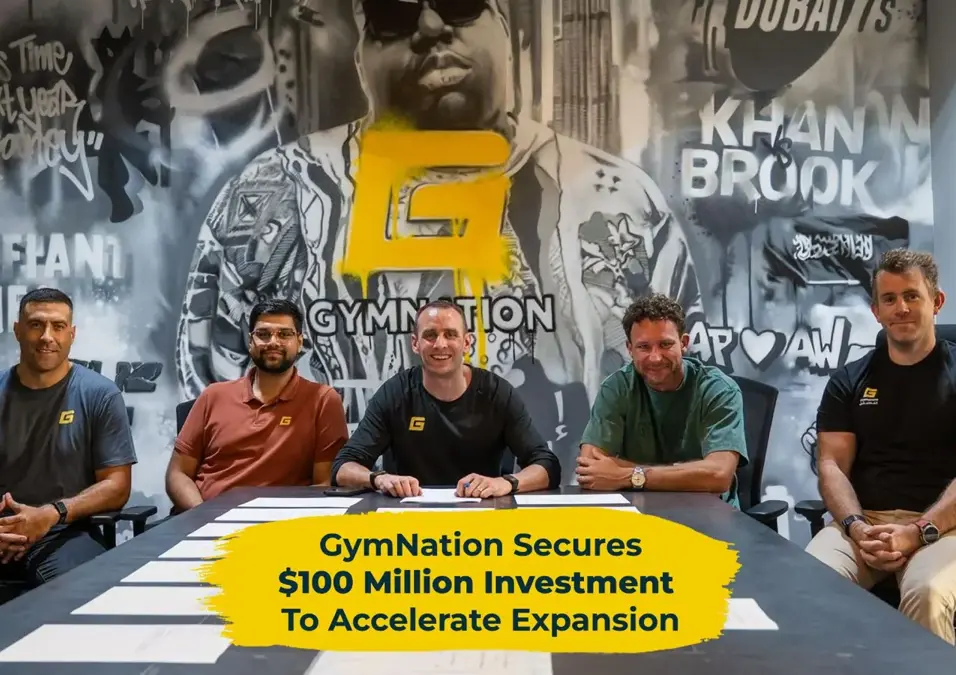 Management team at GymNation announcing a $100 million investment to accelerate expansion.