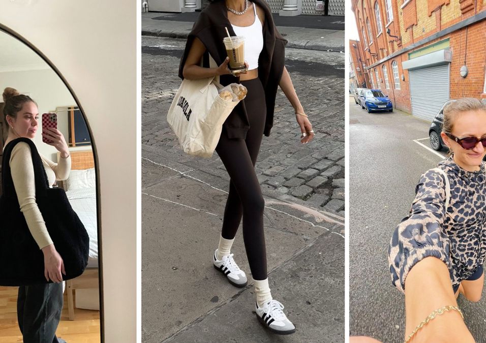 Girls wearing gym bags