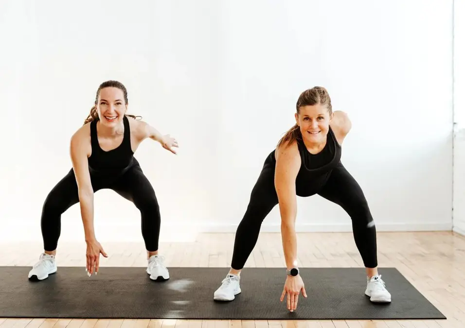 Girls exercising