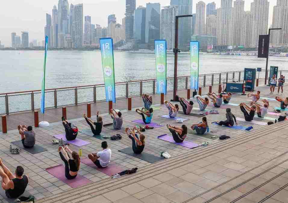 people practicing yoga