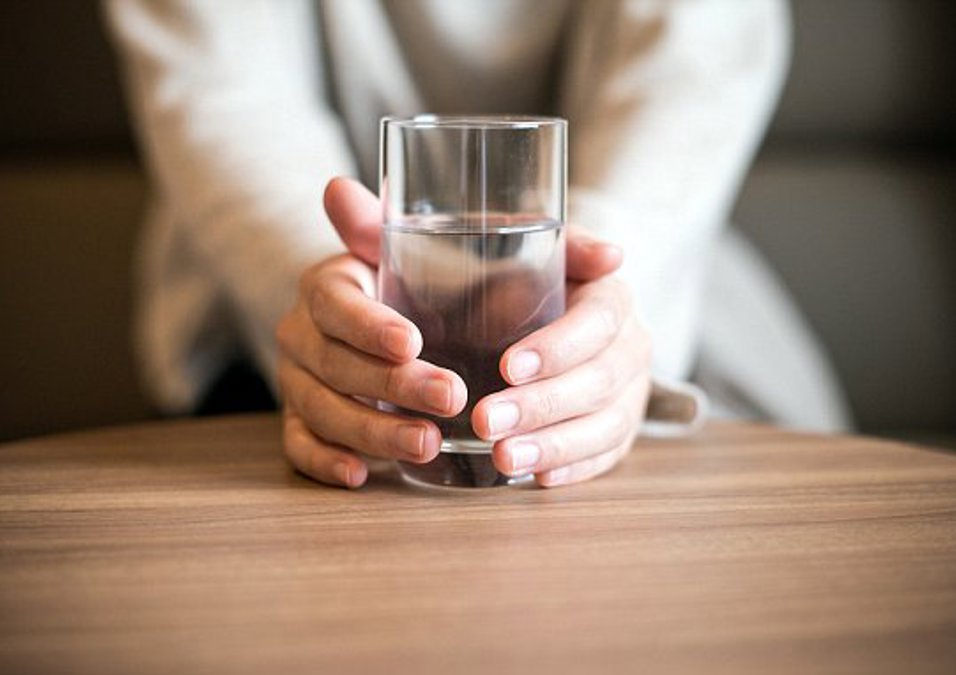 A glass of water