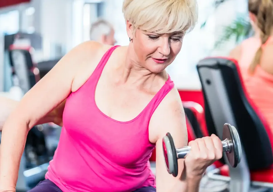 old woman exercising
