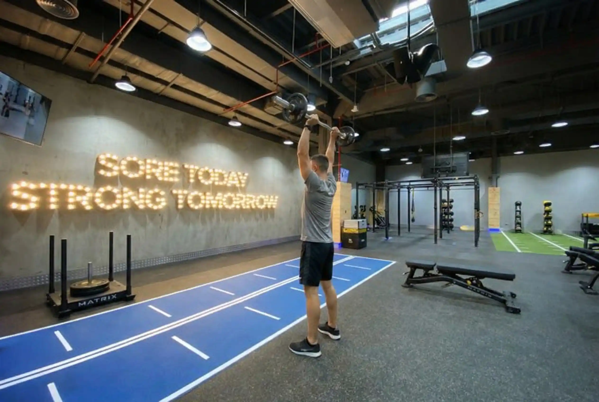 Barbell Standing Overhead Triceps Extension