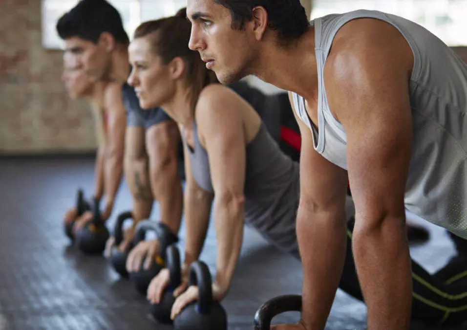 people exercising