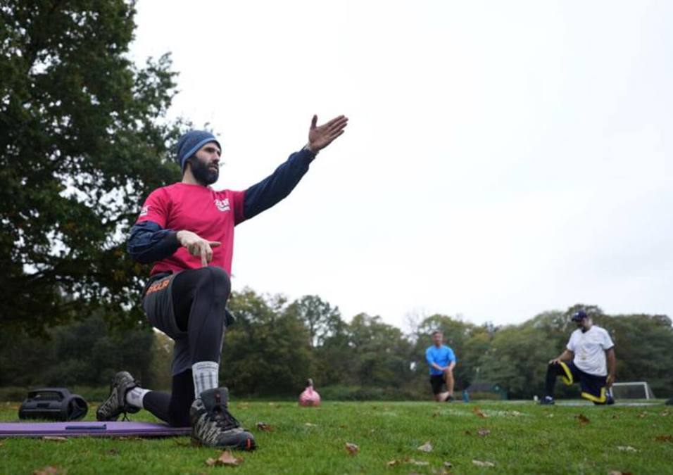 Men exercising