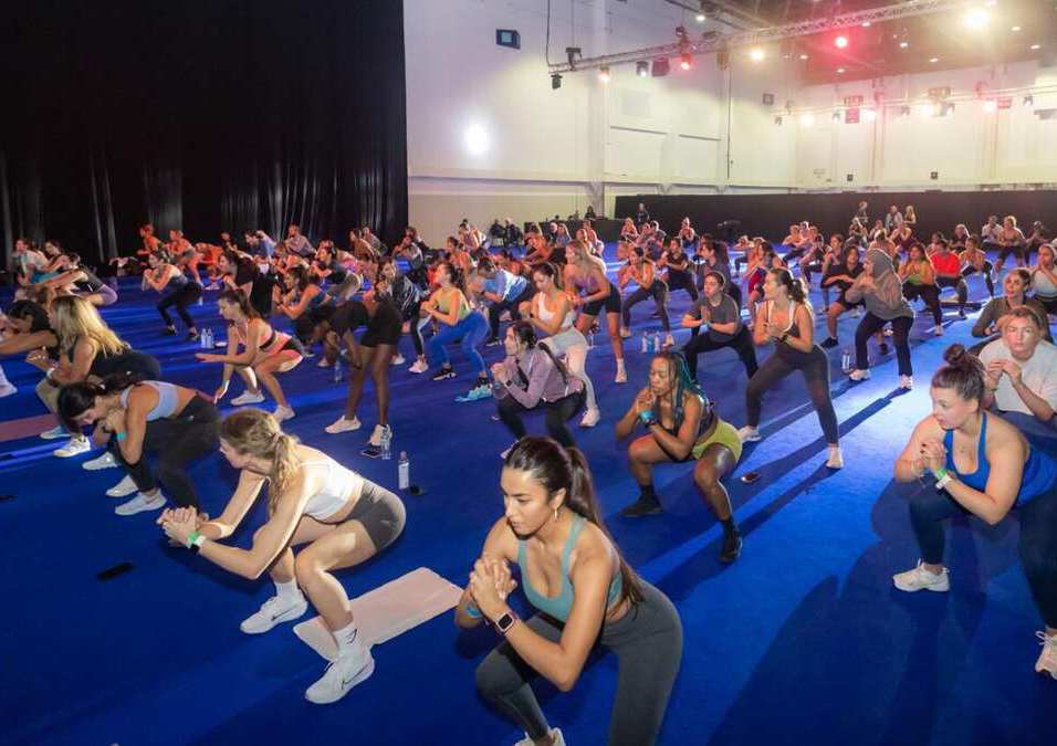 Girls exercising