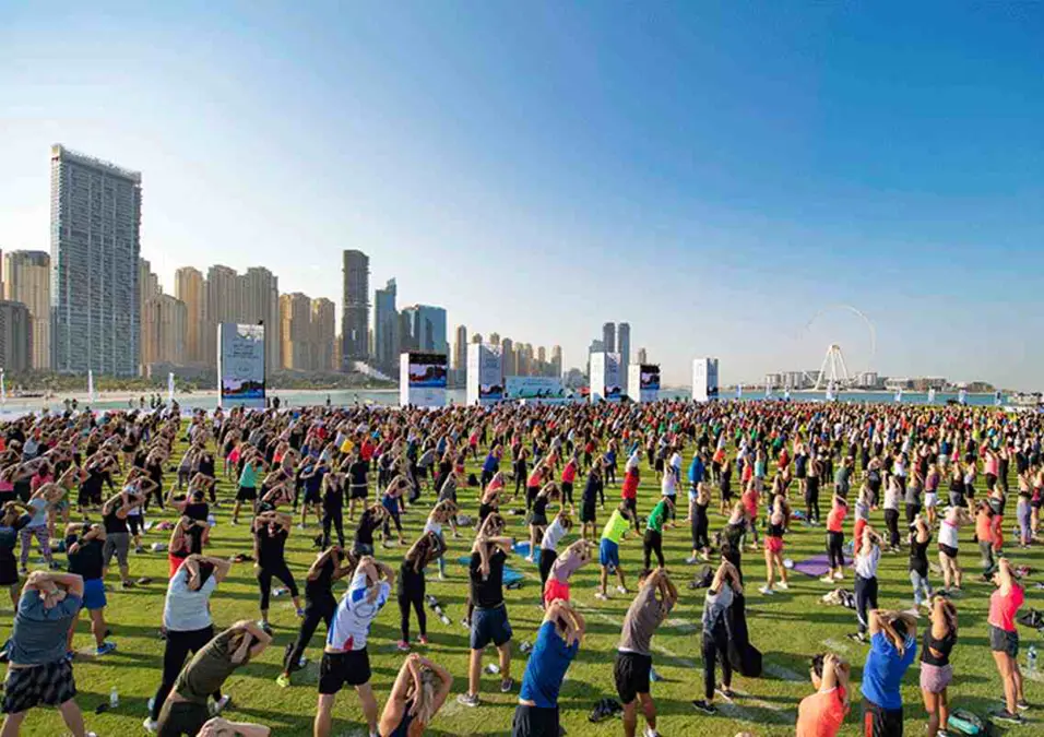 people practicing yoga