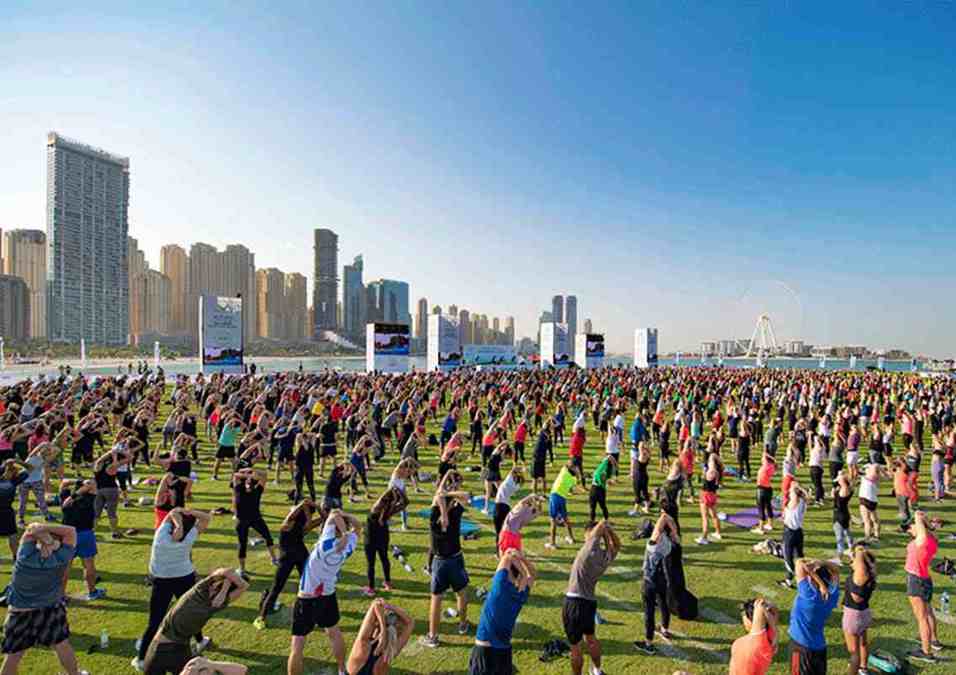 people practicing yoga