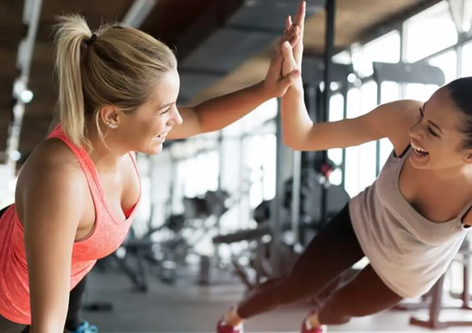 Girls exercising