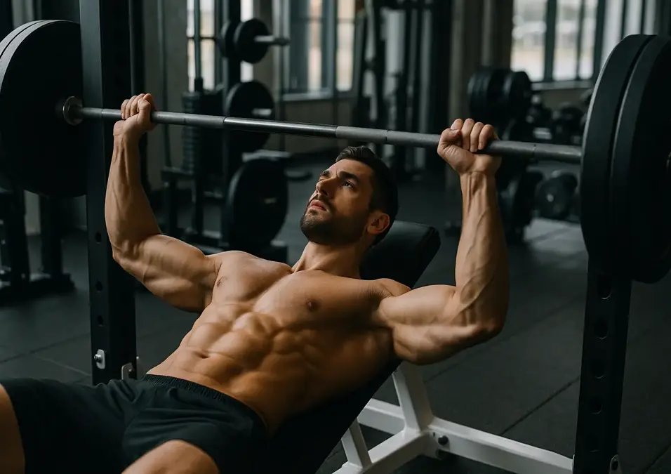 A push day workout targets muscles involved in pushing movements, primarily the chest, shoulders, and triceps. Exercises include bench presses, overhead presses, and tricep dips.