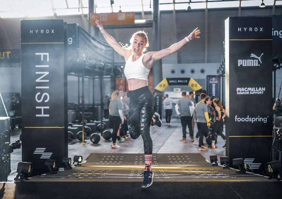 Girl finishes race