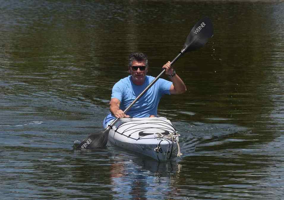 man rowing
