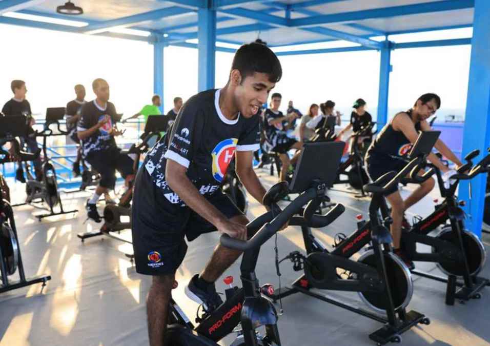 people exercising