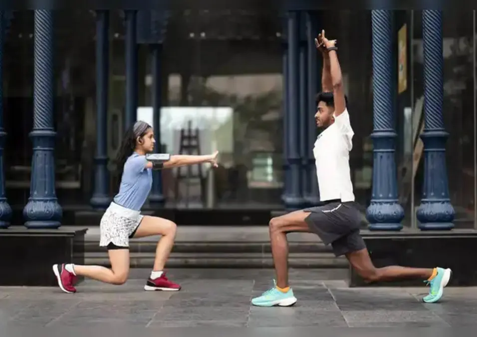 Man & Girl exercising