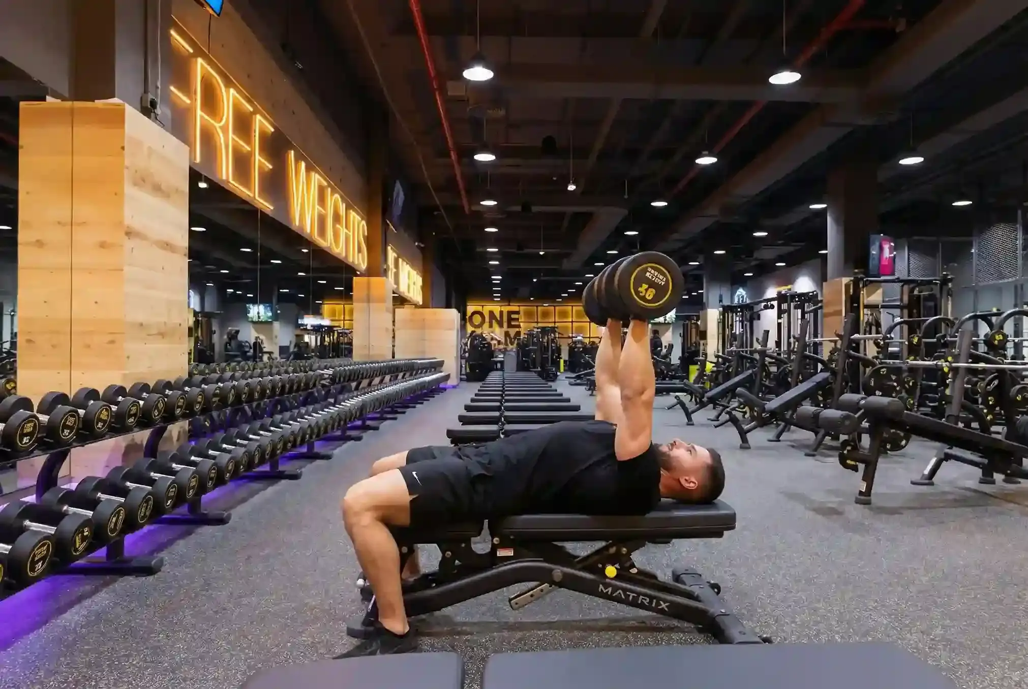 Flat Dumbbell Bench Press Side