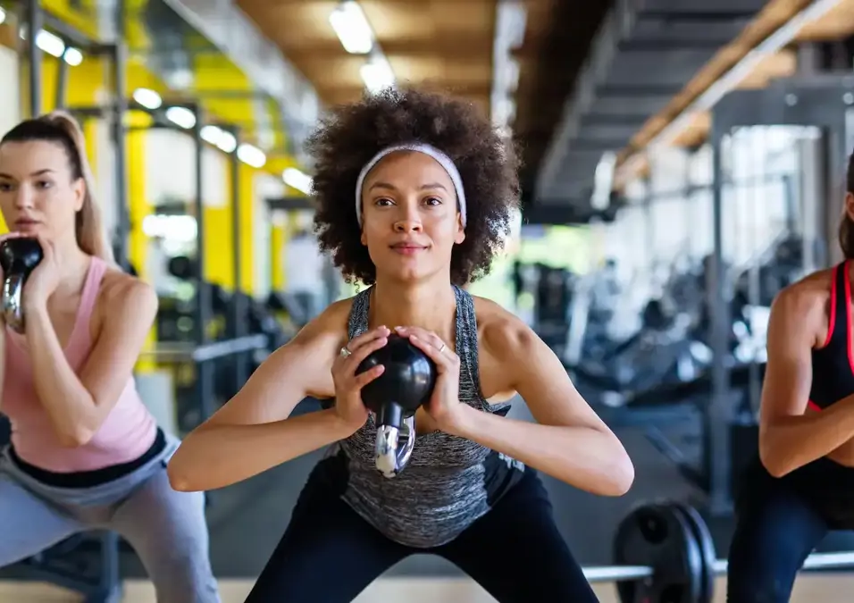 Girls exercising