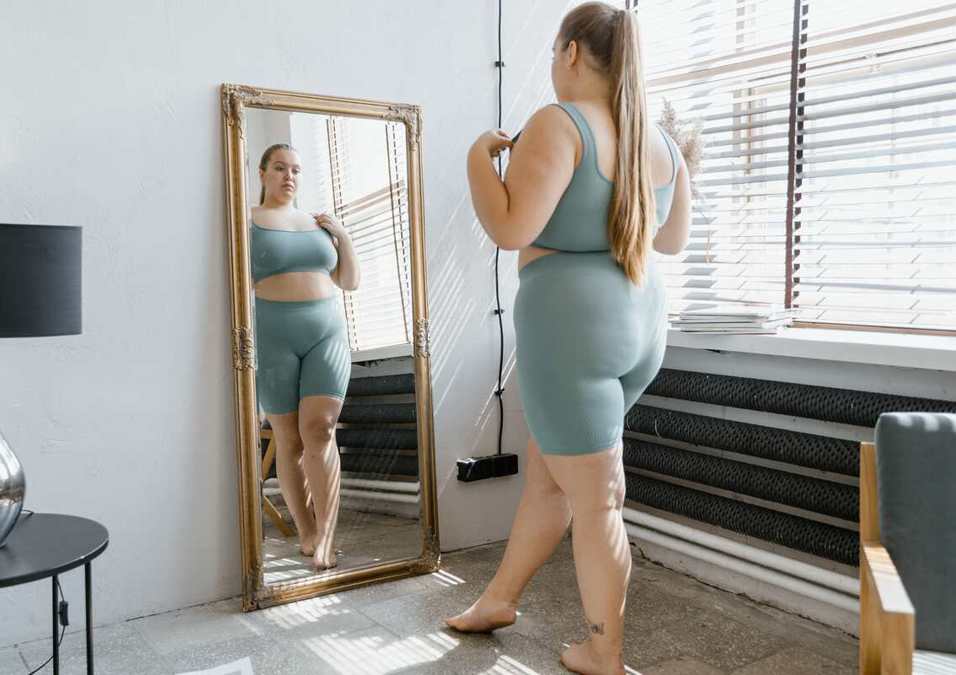 girl in front of mirror