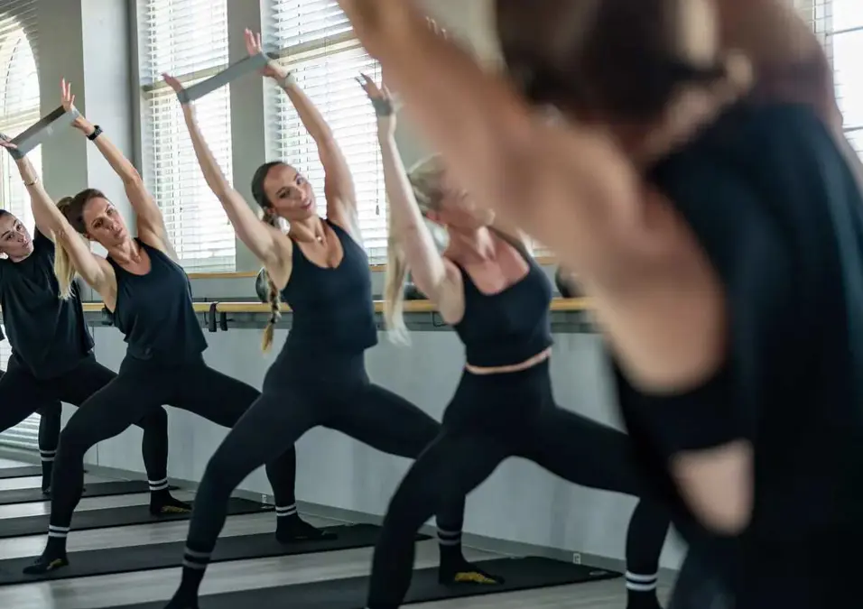 Girls exercising