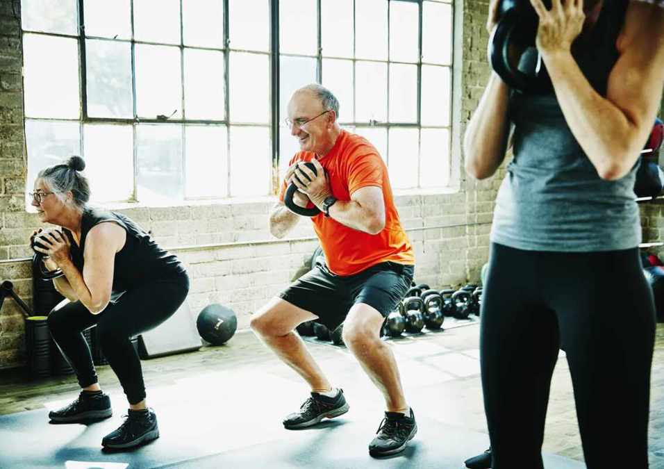 people exercising