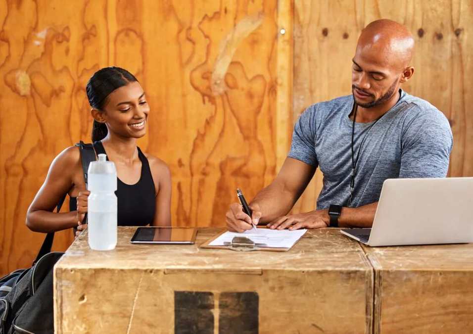 Girl and her personal trainer