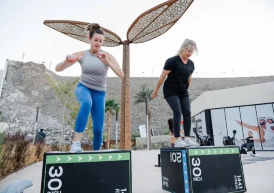 Girls jumping