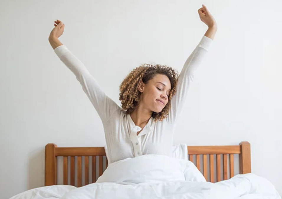 girl waking up from sleep