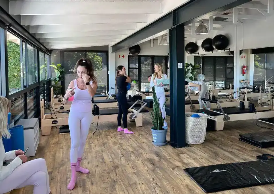 Girls exercising