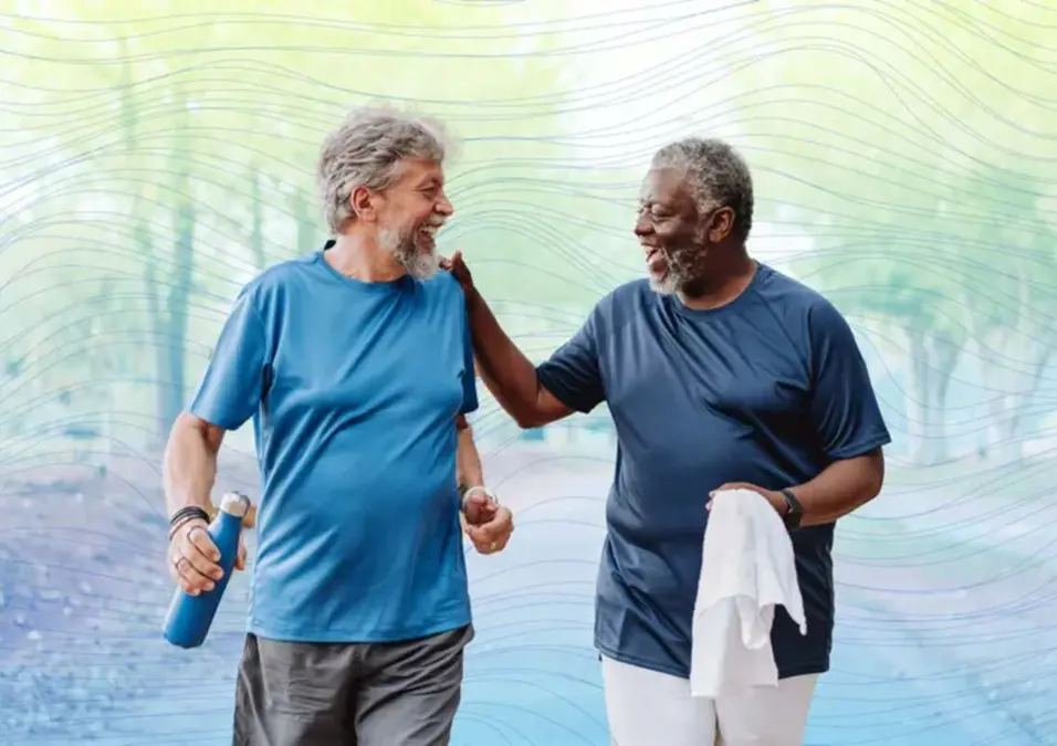 two men walking