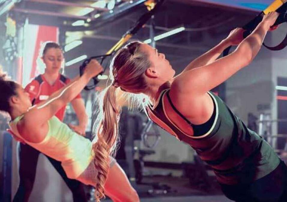 Girls exercising