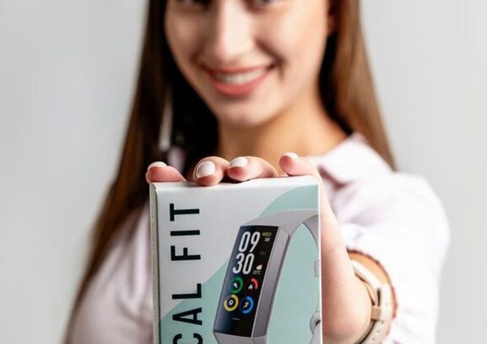 Girl holding Kcal FIT