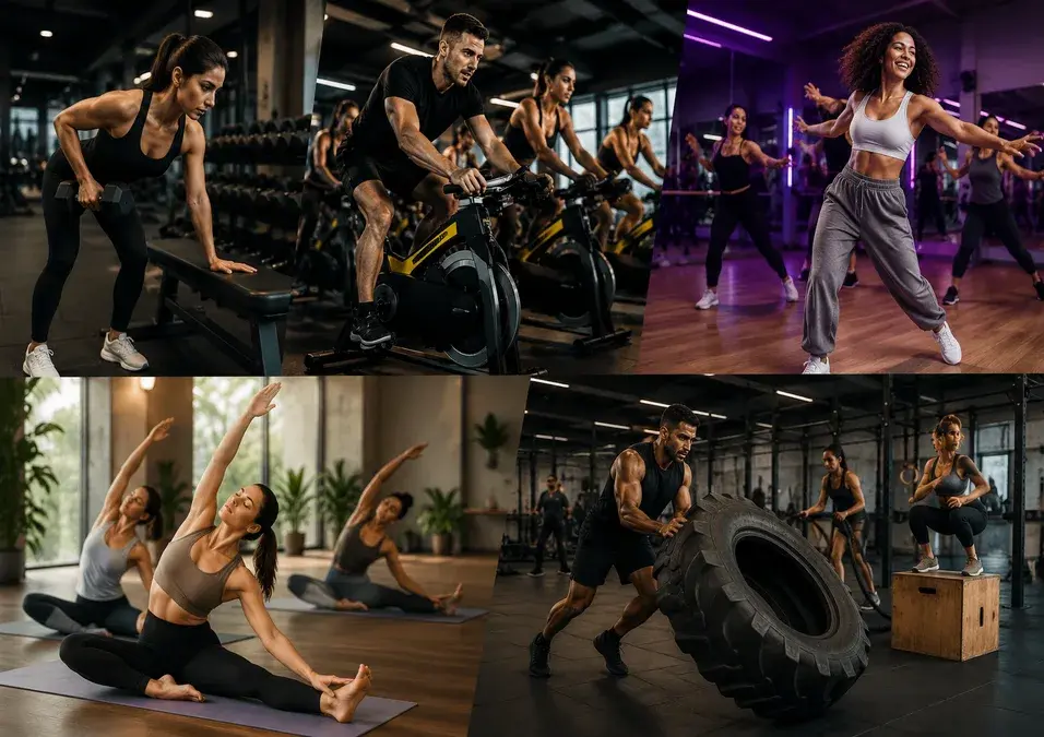 Group Fitness Collage