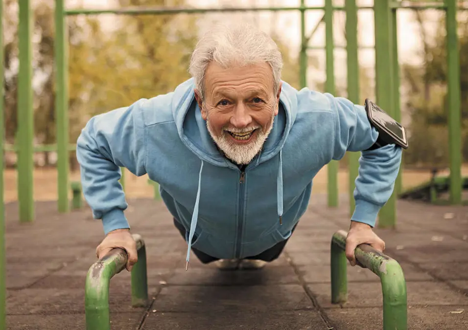 old man exercising