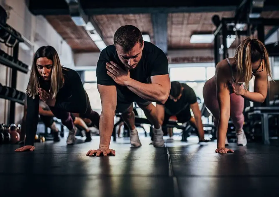 people exercising