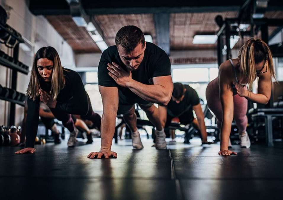people exercising