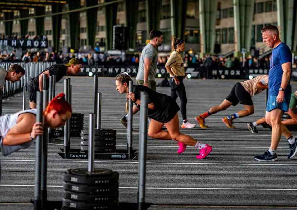 people exercising