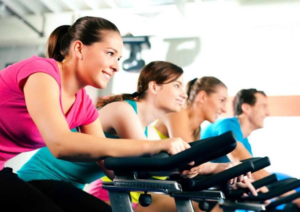 Girls exercising