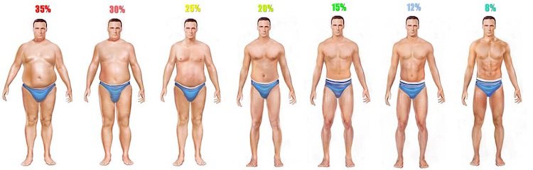 body fat percentage by picture for men 