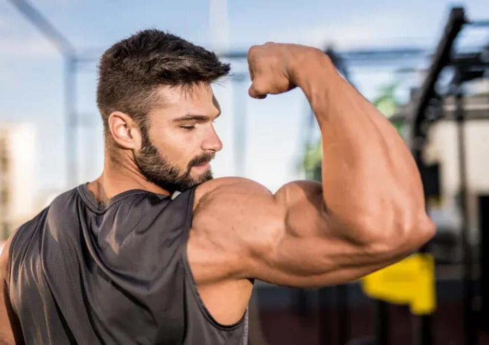 man showing off his muscles