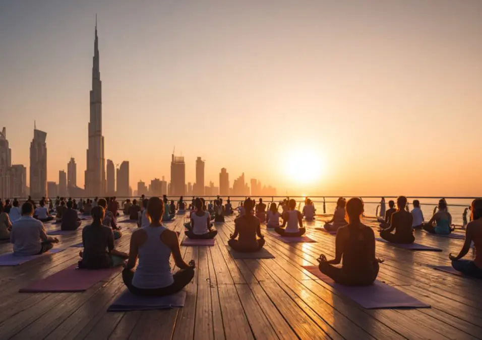 people practicing yoga