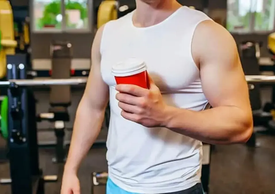 رجل يحمل كوب قهوة 