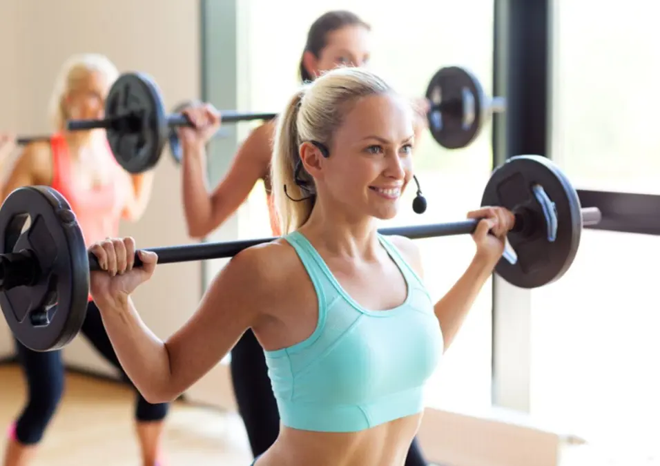 Girls exercising