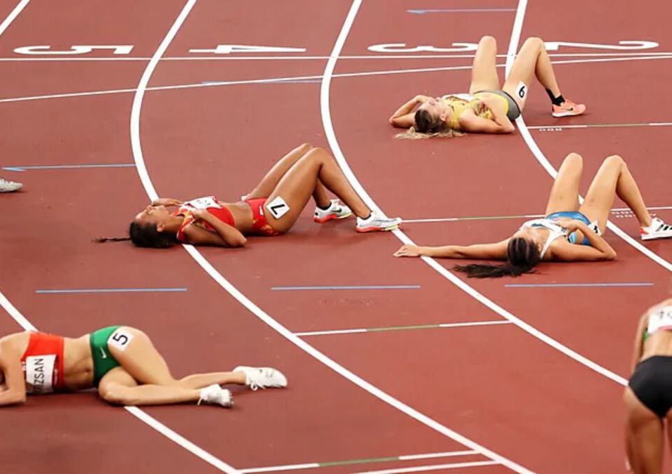 girls lying on the floor