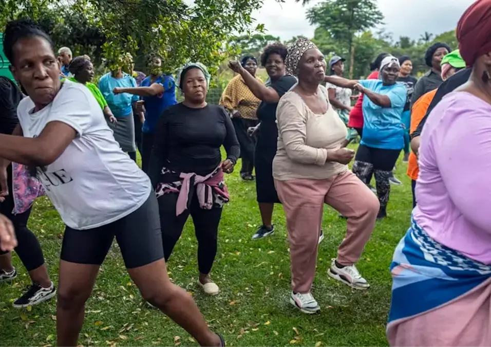people exercising