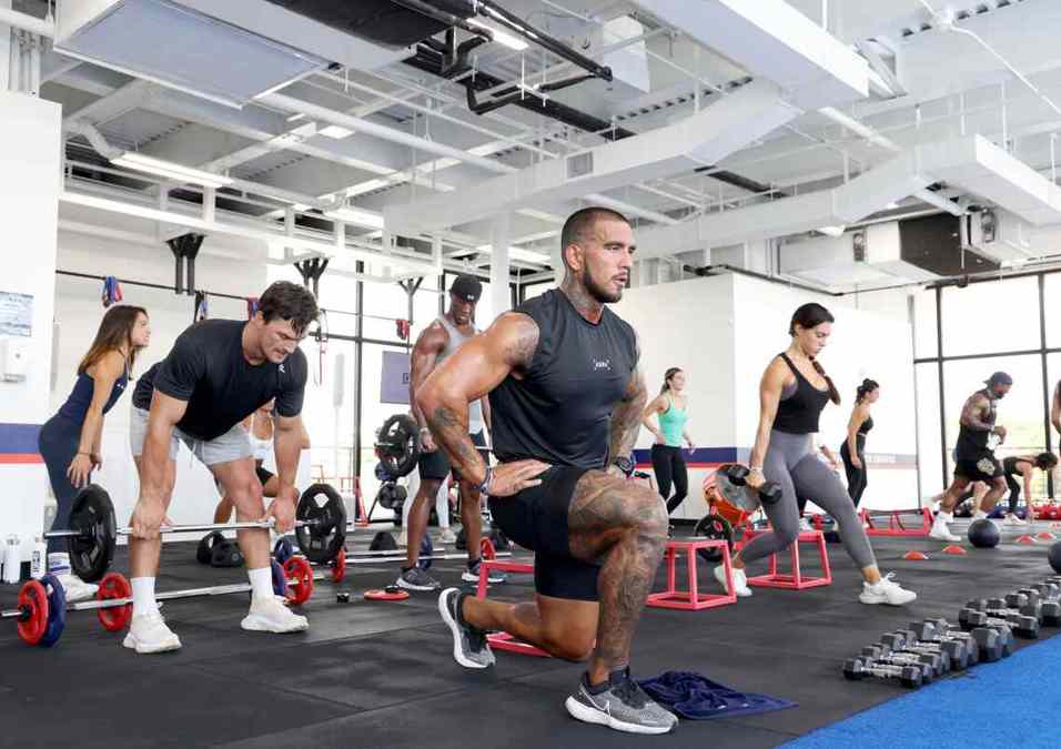 people exercising