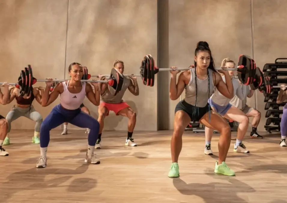 Girls exercising